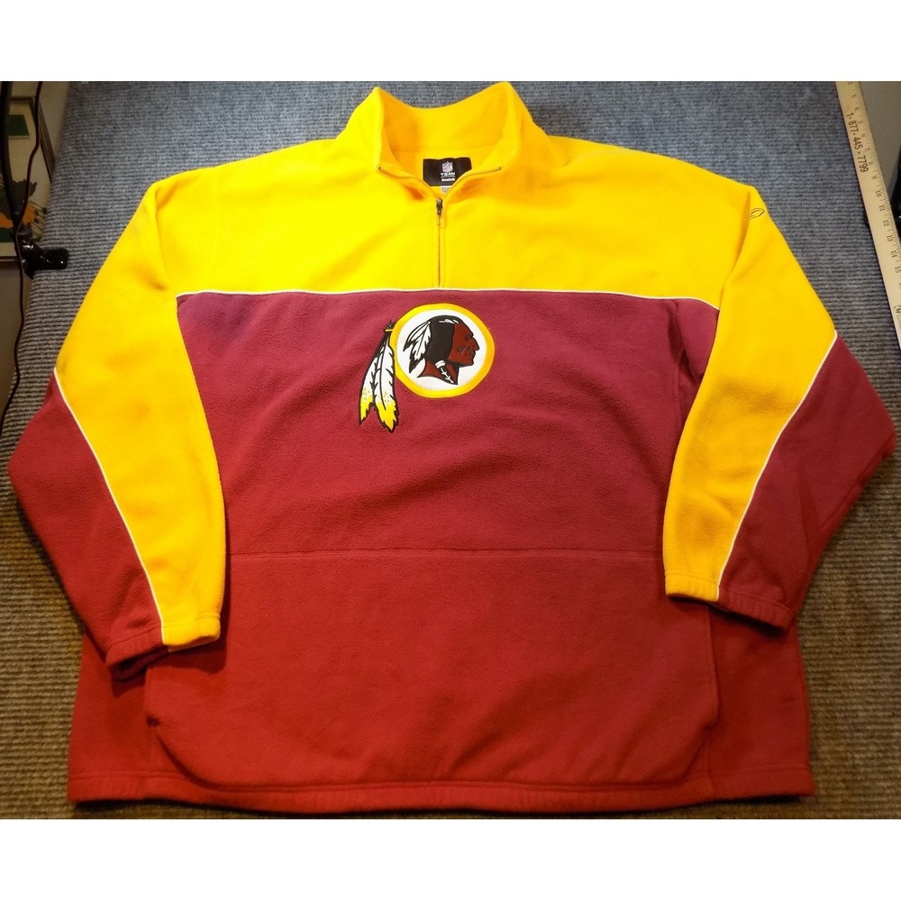 Reebok NFL Washington Redskins Quarter Zip Fleece Pullover Mens 4XLT